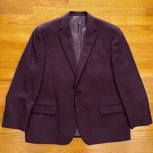 Lauren Ralph Lauren Lacrosse Blazer Wool Silk Cashmere Men's 48R Burgundy